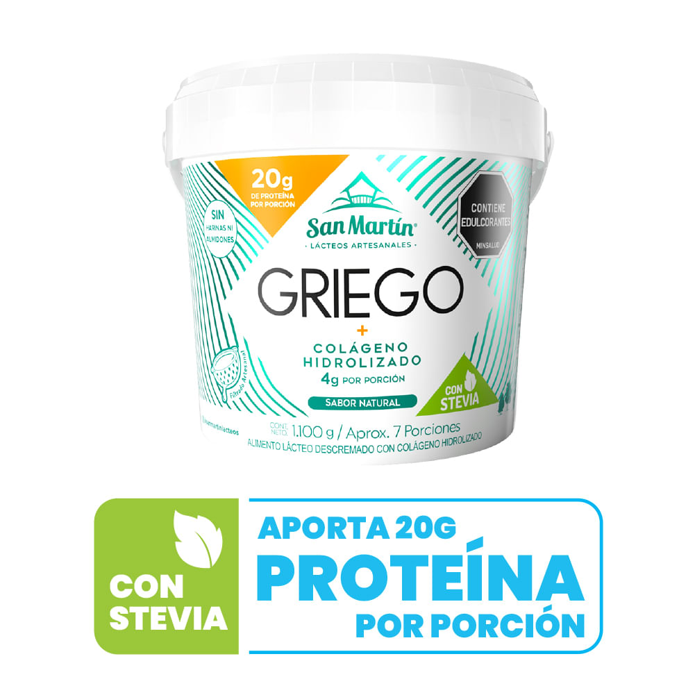 Yogurt griego San Martín con colágeno hidrolizado x1100g