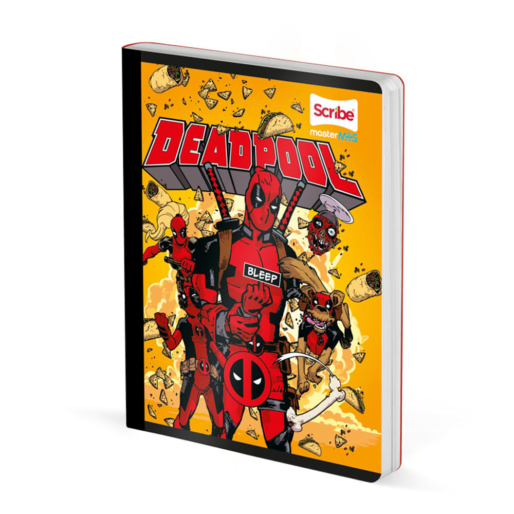Cuaderno Cosido 95 deadpool 50 Hojas Cuadriculado Scribe Surtido