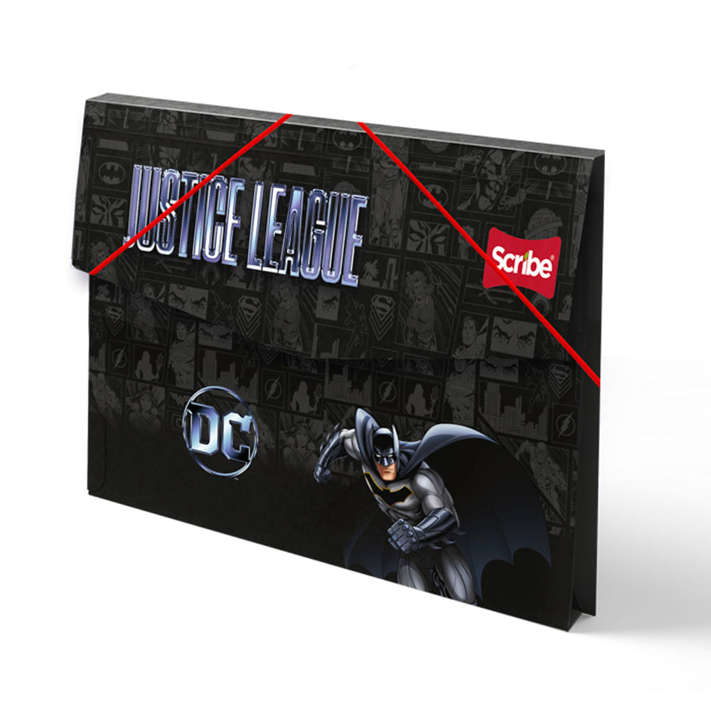Carpeta Plástica Tamaño Oficio Fuelle Liga de La Justicia Scribe
