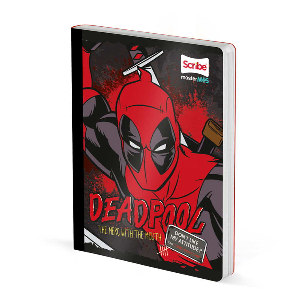 Cuaderno Cosido 95 deadpool 50 Hojas Rayas Scribe Surtido