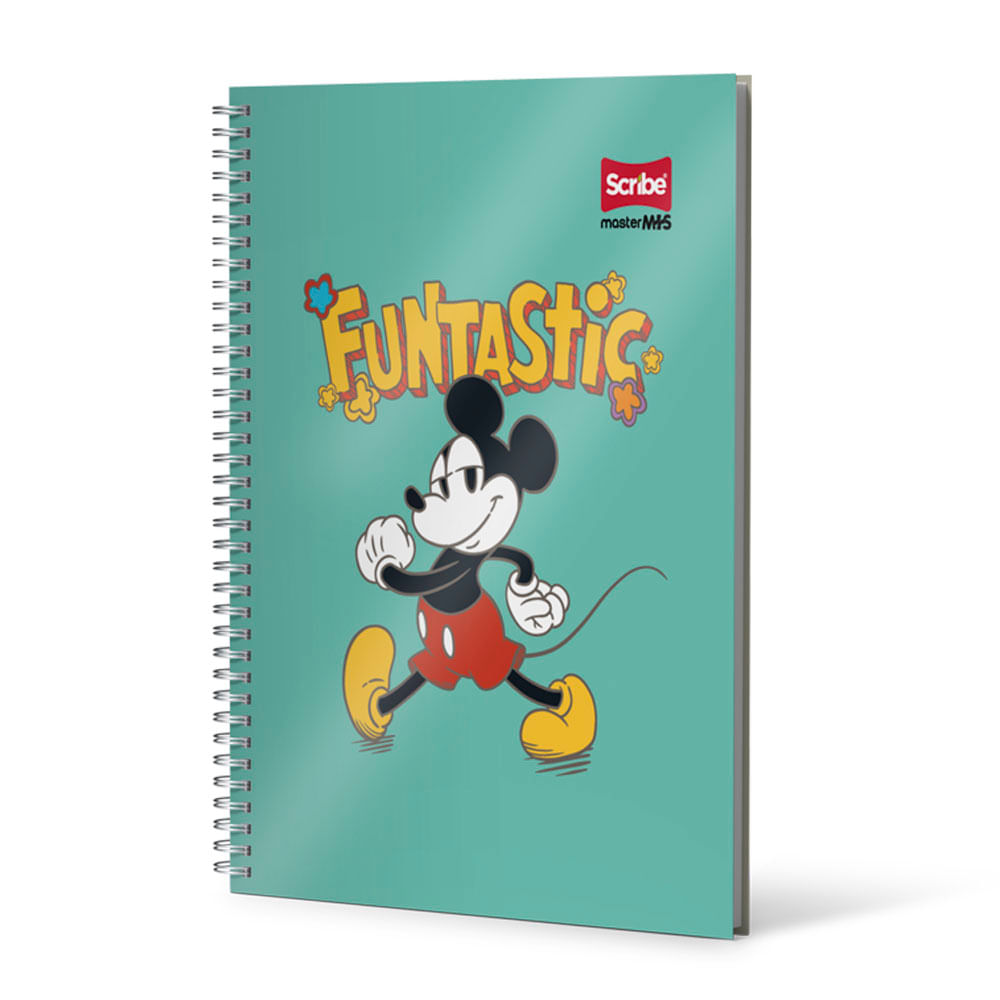 Cuaderno Argollado Grande Mickey 80 Hojas Cuadriculado Scribe Surtido