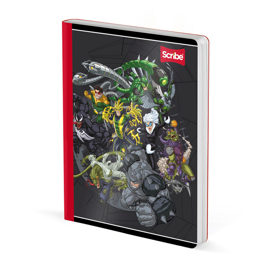 Cuaderno Cosido Grande Spiderman 100 Hojas Cuadriculado Scribe Surtido