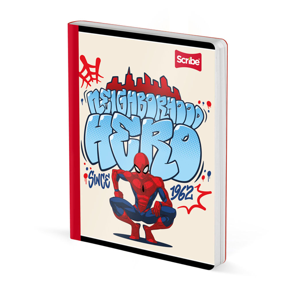 Cuaderno Cosido Spiderman 50 Hojas Doble Línea Scribe Surtido