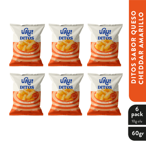 Pasabocas Uau! Ditos Queso Cheddar 6Und 60g