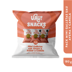 Galleta Uau! Mini Avena Canela 6Und 180g