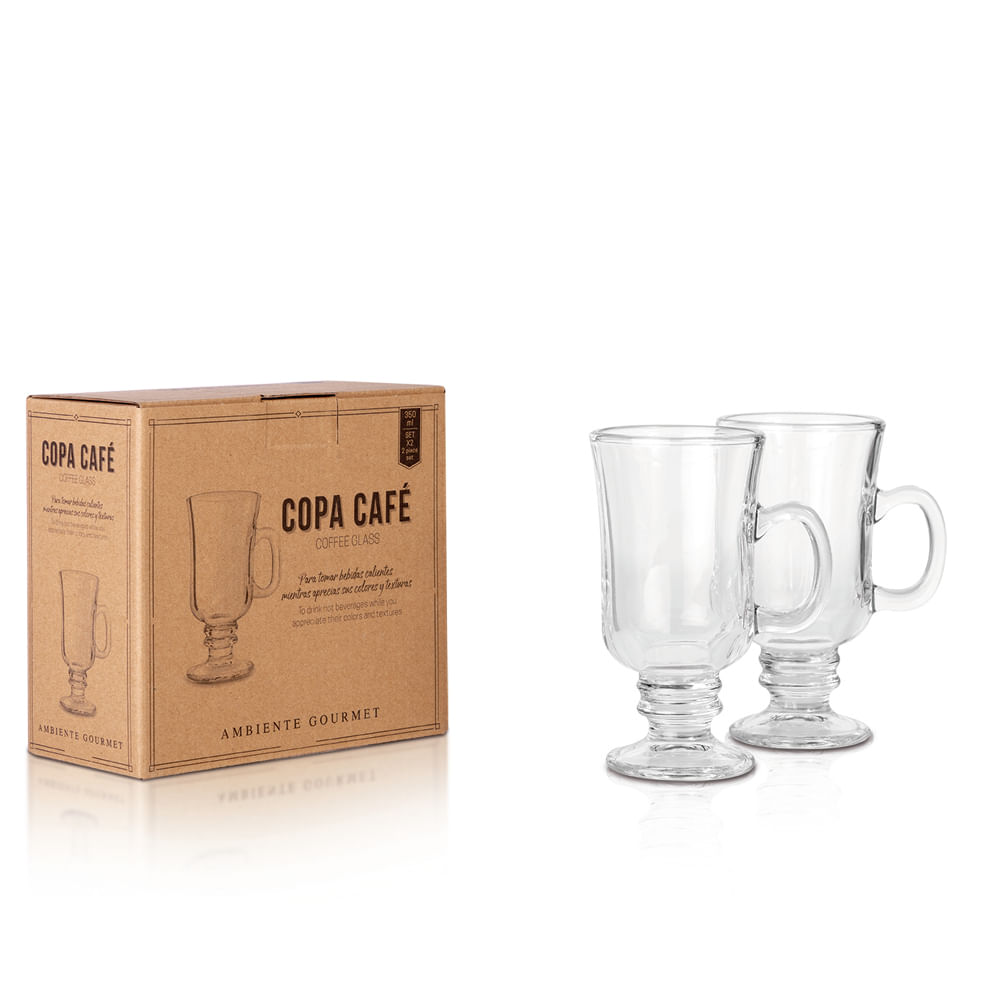 Copa Cafe Ambiente Gourmet 350 Ml Set X 2 Vidrio