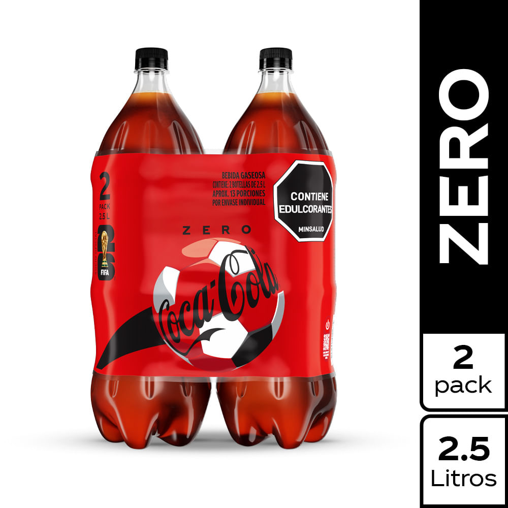 Coca-Cola Gaseosa Zero 2.5L x 2 Unds
