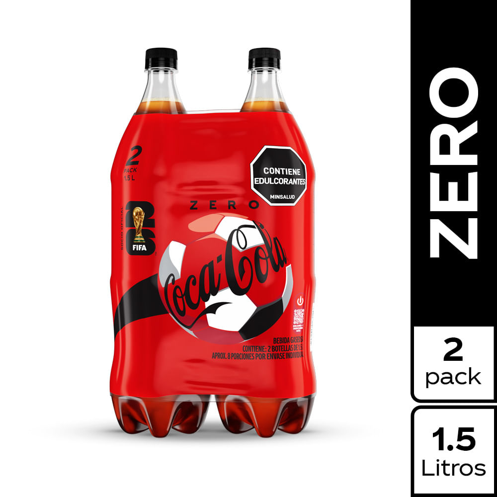 Gaseosa Coca-Cola Sin Azúcar 1.5L x 2 Unds