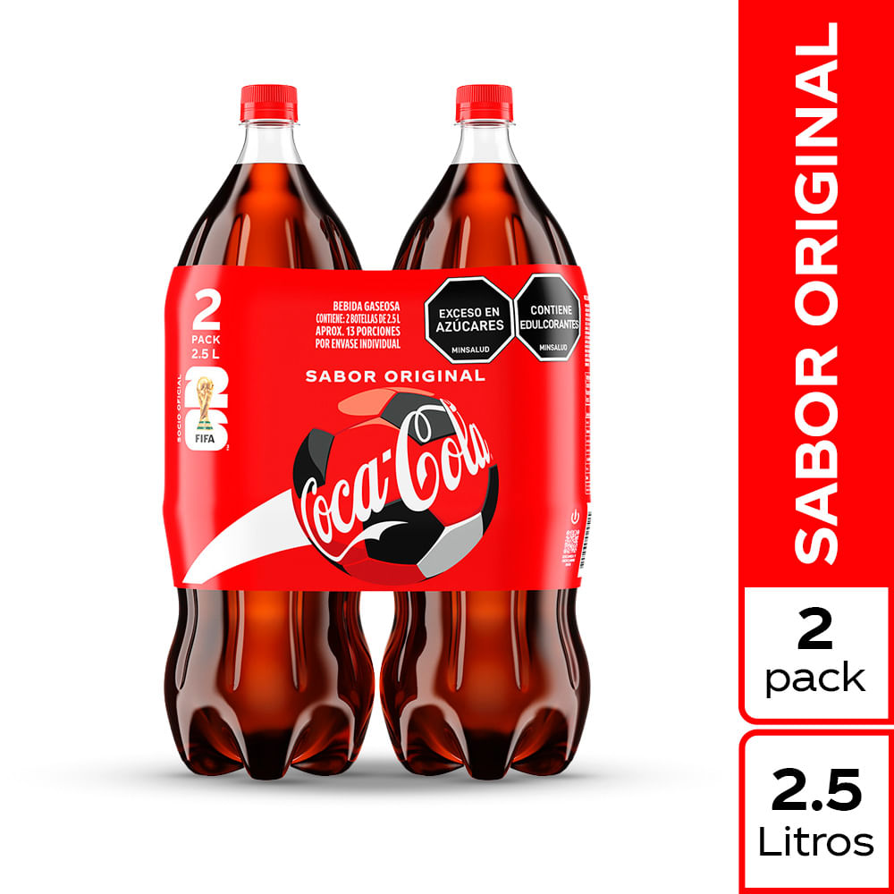 Coca-Cola  Gaseosa Sabor Original 2.5 L x 2 Und