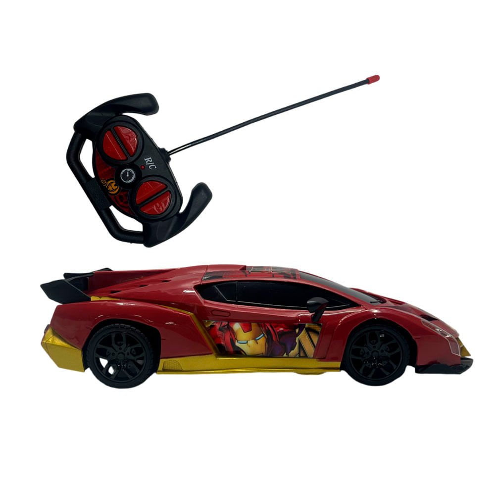 Carro con Control 4 Funciones y Luz Iron Man