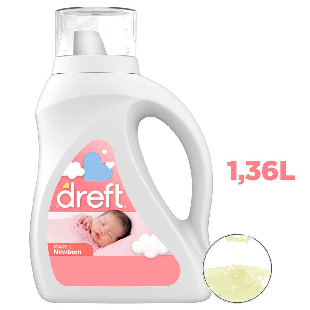 Detergente Liquido Dreft Newborn para Ropa de Bebé 32 Lavadas 1,36lt