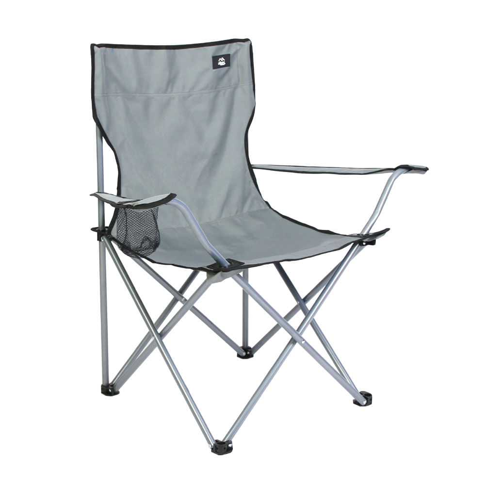 Silla Camping Alpes con Apoyabrazos Gris Cocam