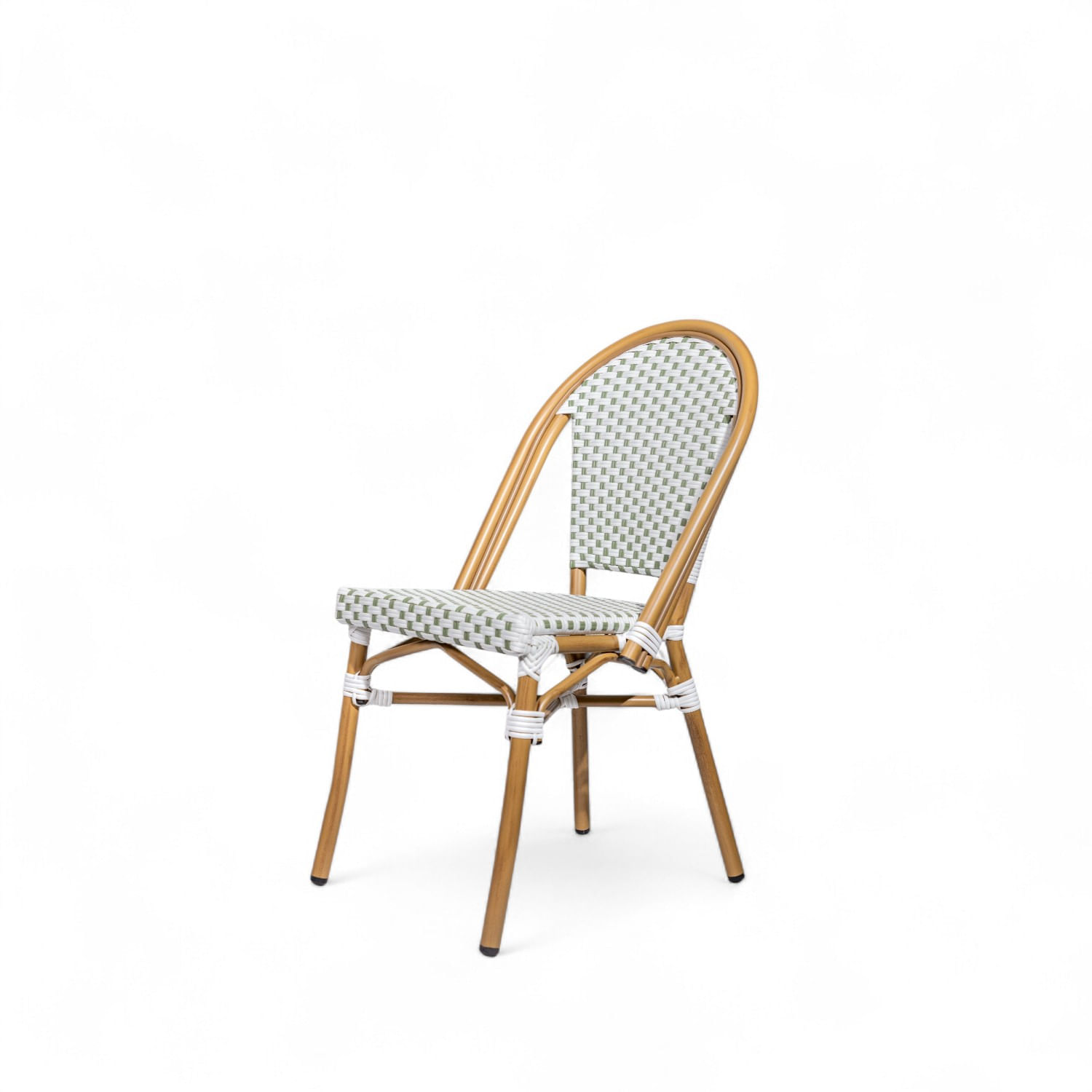 Silla de comedor Bistro sin brazos blanco y verde 89x48x59