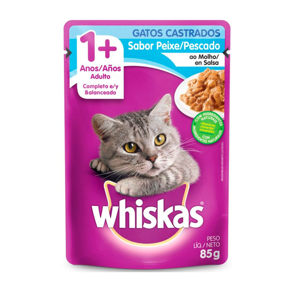 Alimento Húmedo Whiskas Pescado Gato Castrado 85g