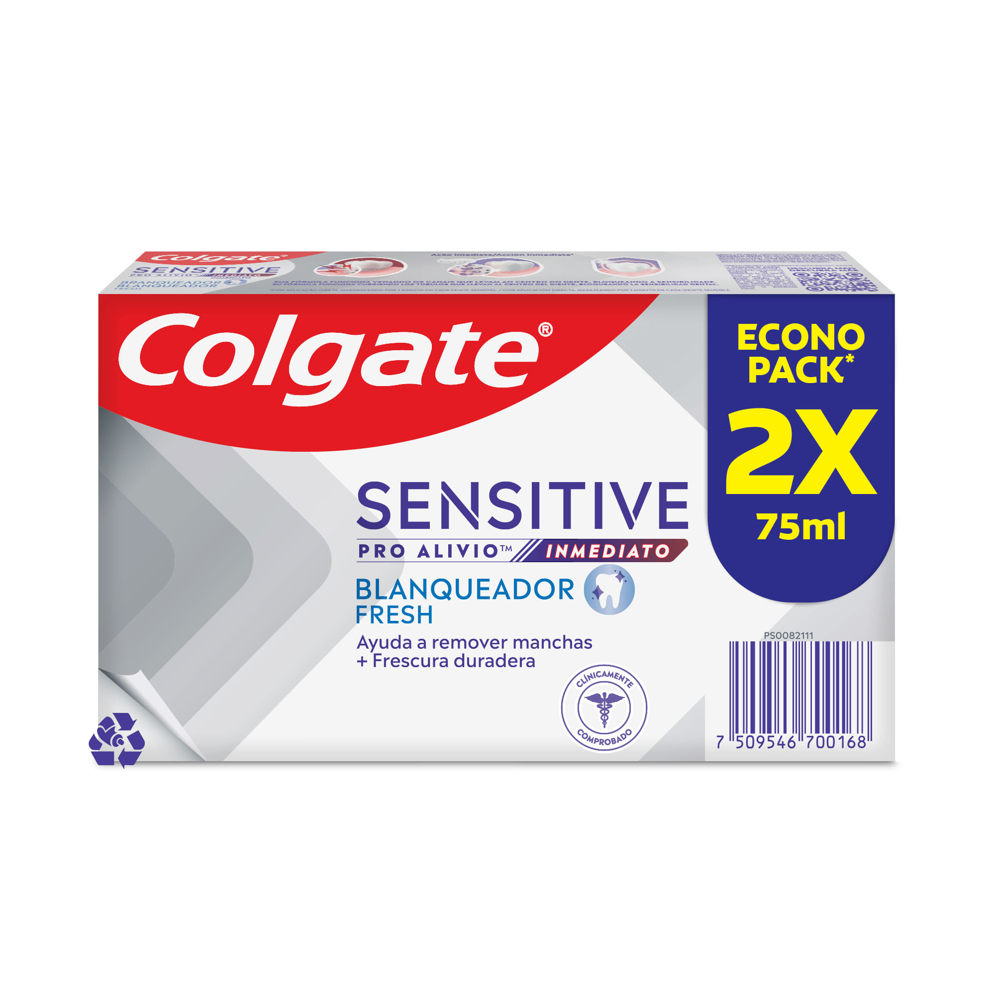 Crema Dental Sensibilidad Colgate Sensitive Pro Alivio Inmediato Blanqueadora Fresh 2x110g