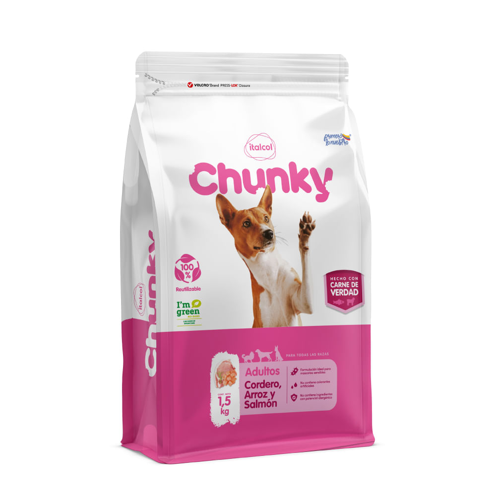 Alimento Chunky cordero arroz y salmón x 1.5 kilos