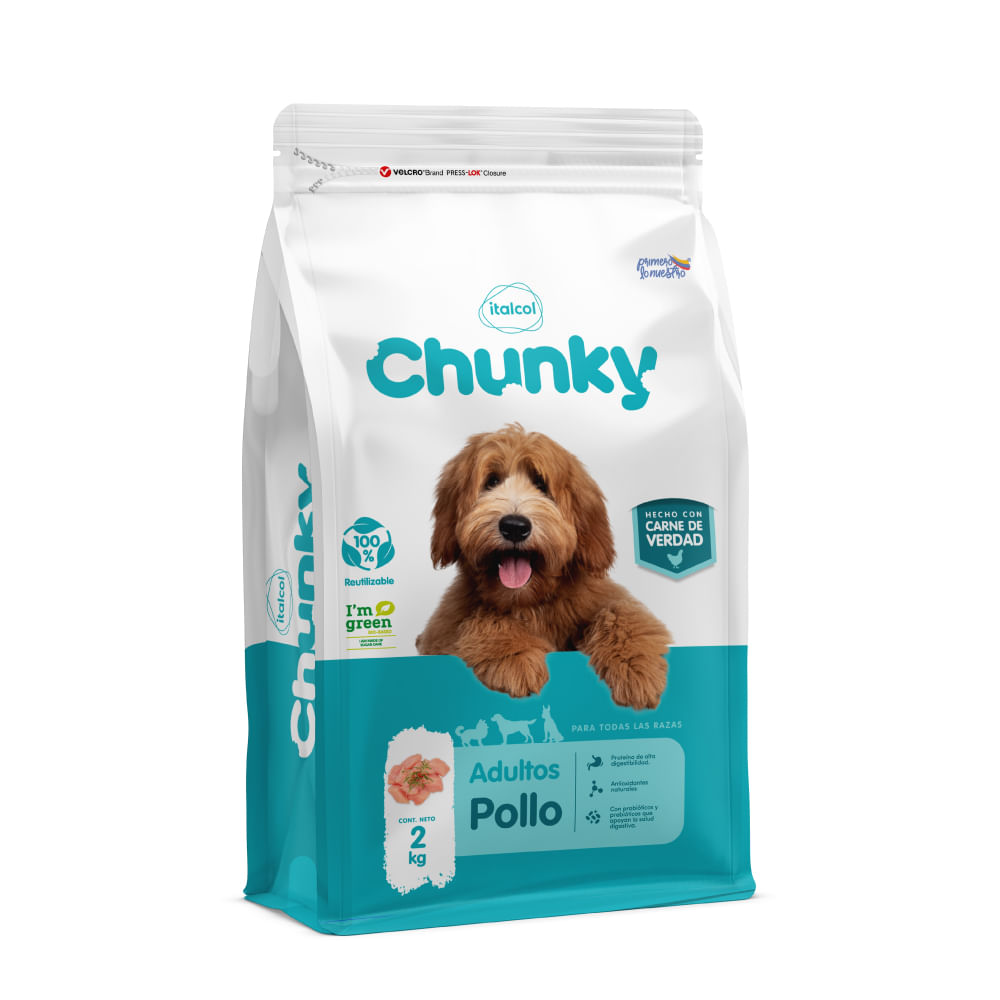 Alimento perros Chunky adultos-bolsa 2 kilos