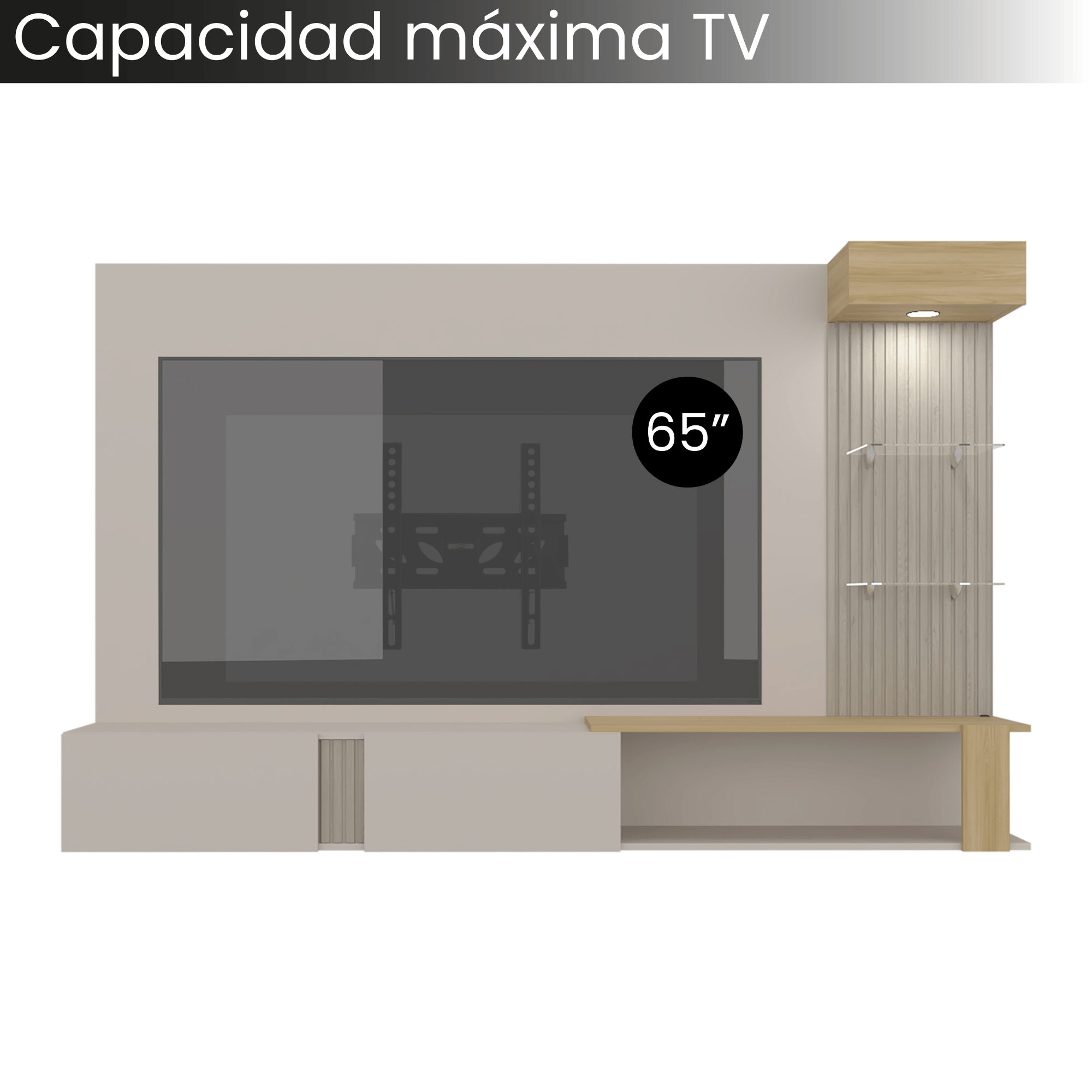Panel de TV Isolde 132X208X734 Rta Capri Fresno