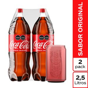 Gaseosa Coca-Cola Duopk 2500ml + Vaso de Vidrio