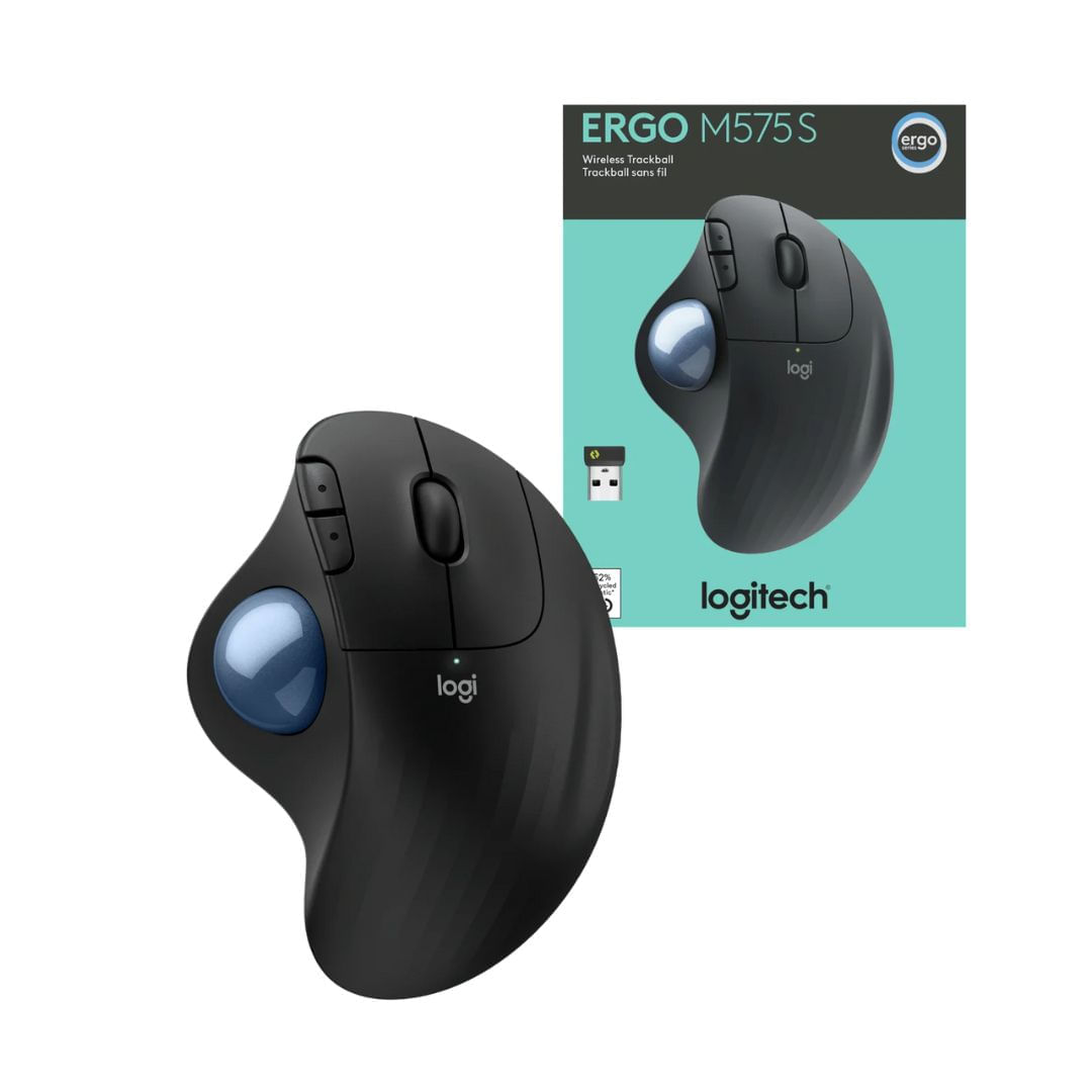 Mouse Logitech Inalámbrico Ergonómico M575S Negro