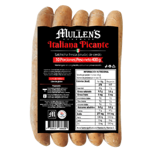 Salchicha Mullen's italiana picante x6und x450g