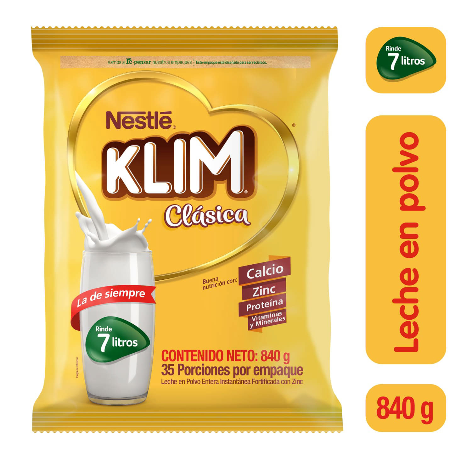 Leche en polvo Klim Clásica bolsa x840g