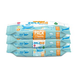 Toallitas Zeudkid Humedas 99.9% Agua 180 Und
