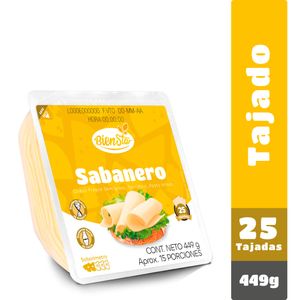 Queso Bien Star Sabanero 25Tajado 449g