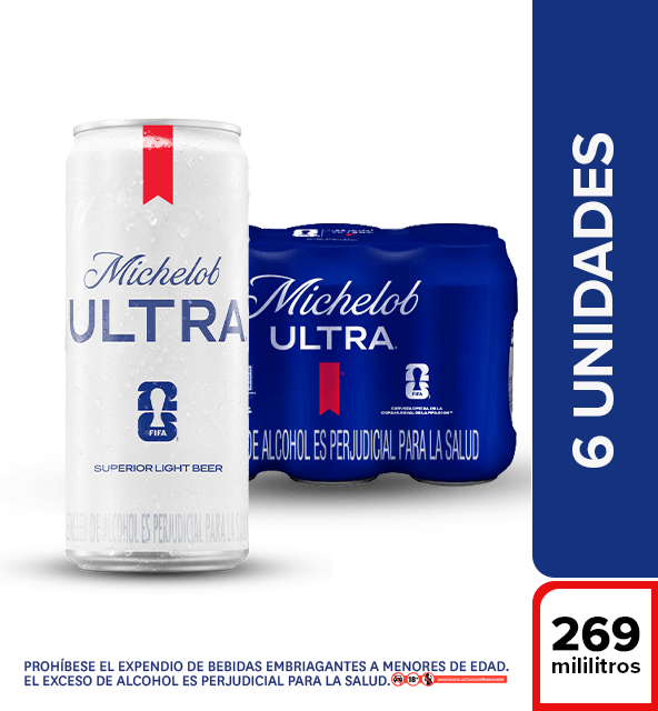 Cerveza Michelob Ultra Lata x6 Und x269ml
