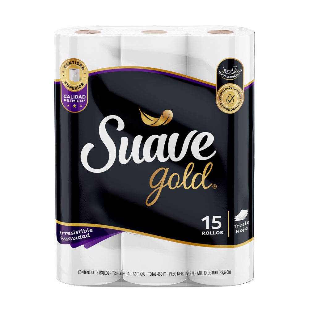 Papel Higienico Suave Gold TripleHoja 15Rol 32M c/u