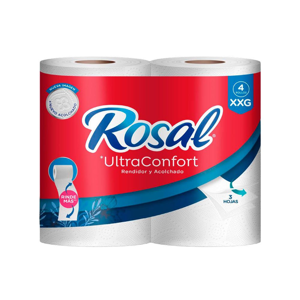 Papel Higienico Rosal Ultraconfort Triple Hoja 4Rollos 30M c/u