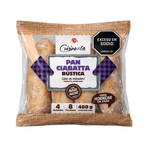Ciabatta Cuisine&Co Rustica Precocido Congelelado 480g 4Und