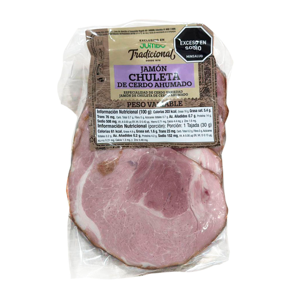 Jamón de Chuleta de Cerdo Ahumado x Kg