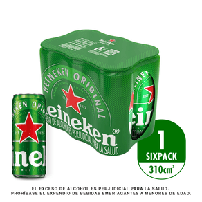 Cerveza Heineken Lata x6 Und x310ml