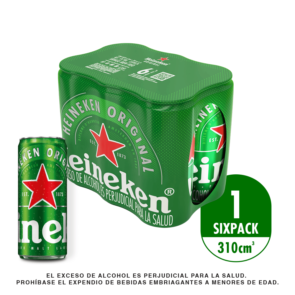 Cerveza Heineken Lata x6 Und x310ml