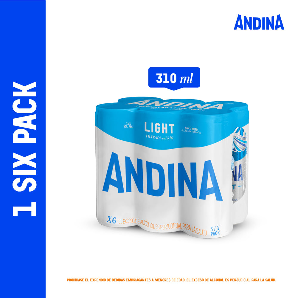 Cerveza Andina Light Sixpack Lata x310ml