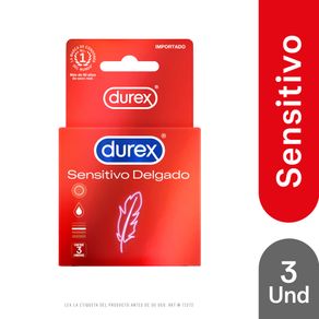 Condones durex sensitivo delgado x3und
