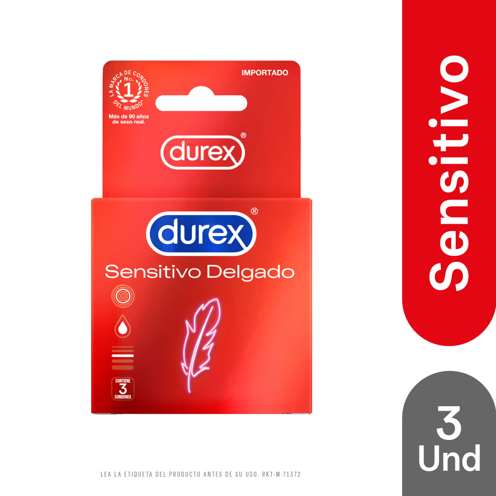 Condones durex sensitivo delgado x3und