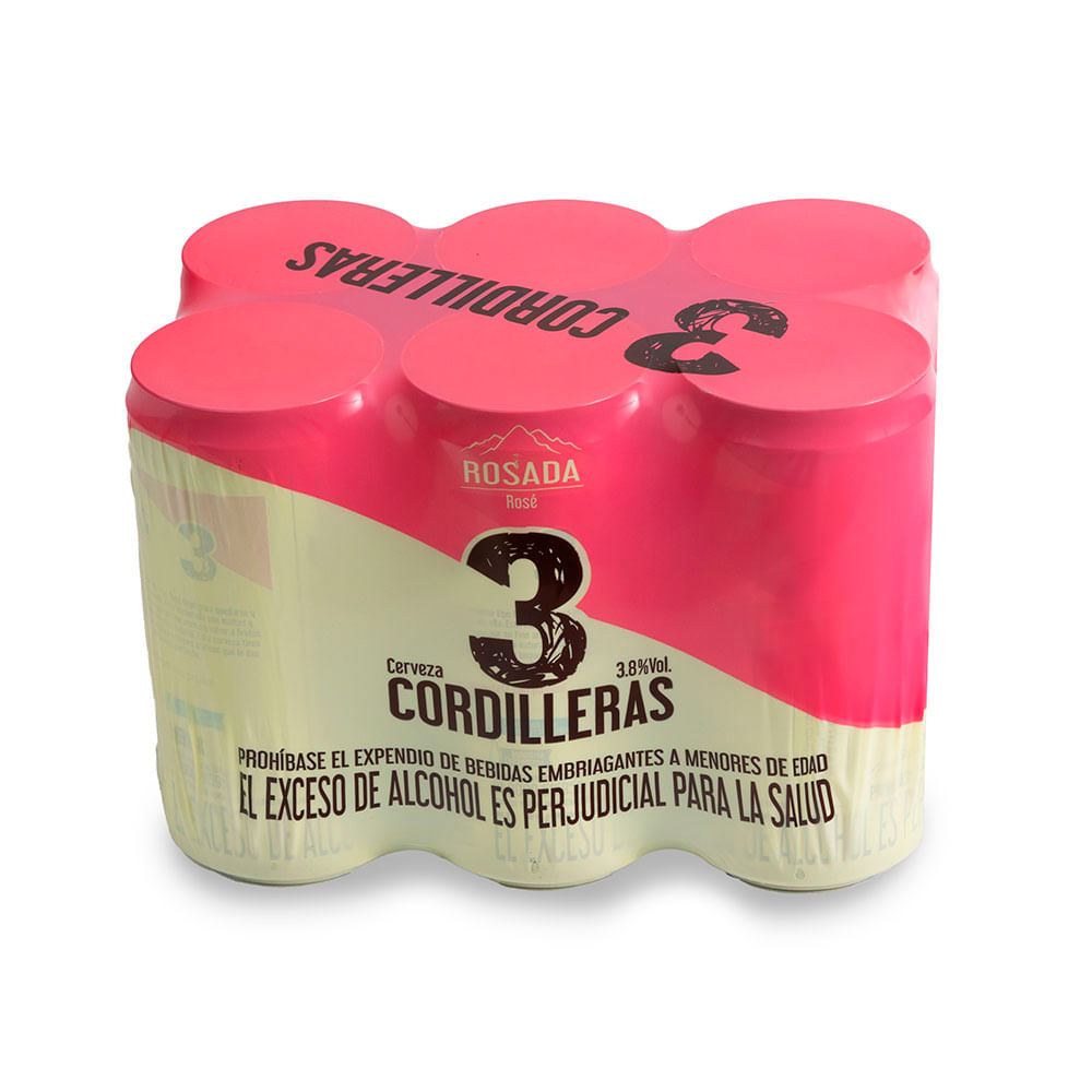 Cerveza 3 Cordilleras Rosada Lata 6Und x269ml