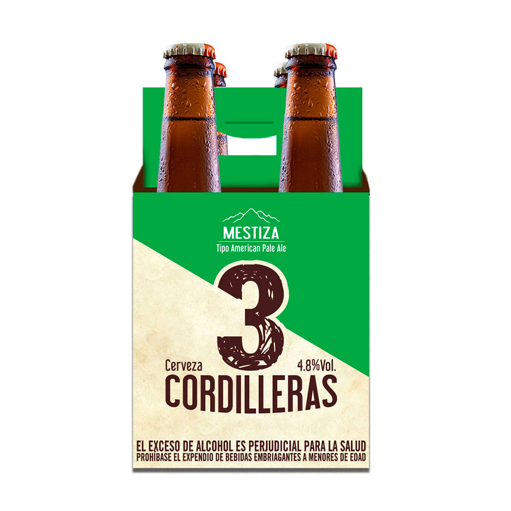 Cerveza 3 Cordilleras Mestiza Bot x4Und x300ml