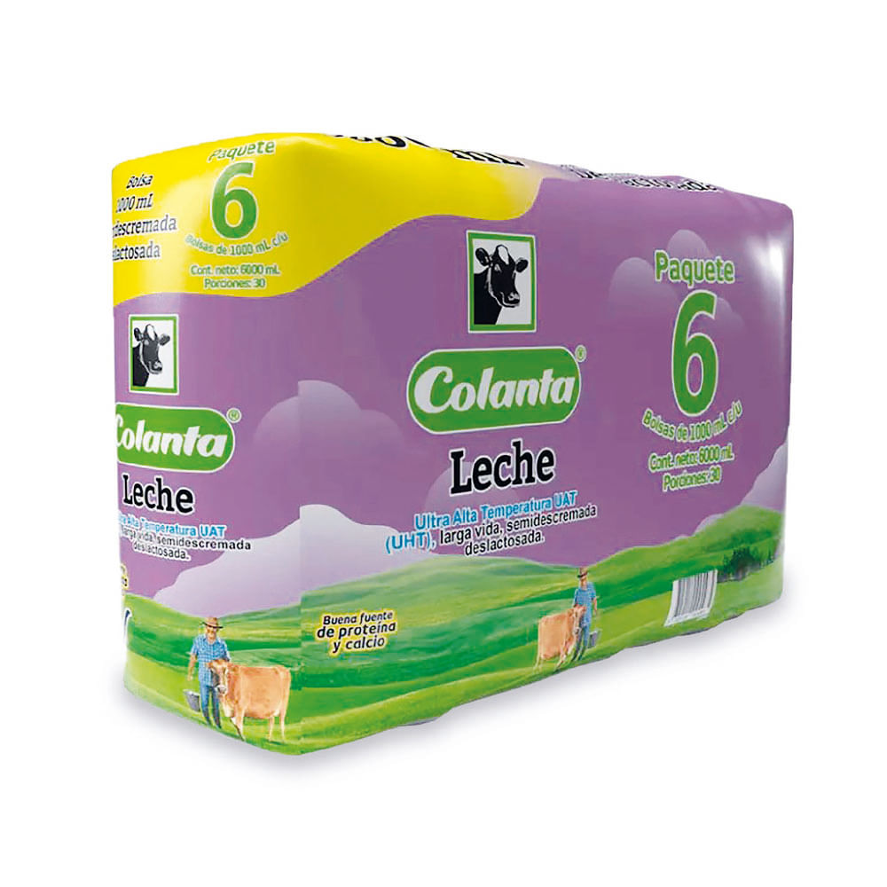 Leche Deslactosada Colanta Bolsa x6 Und x1000ml