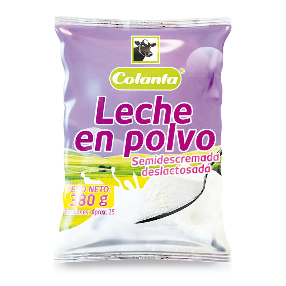 Leche en polvo Colanta deslactosada semidescremada x380g