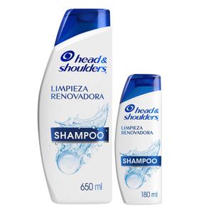 Shampoo Head & Shoulders Limpieza Renovadora Control Caspa 650 ml + 180 ml Pack 2 und