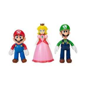 Figura Mario Bros 4'' Pack x 3 Figuras Coleccionables Mario Bros Nintendo
