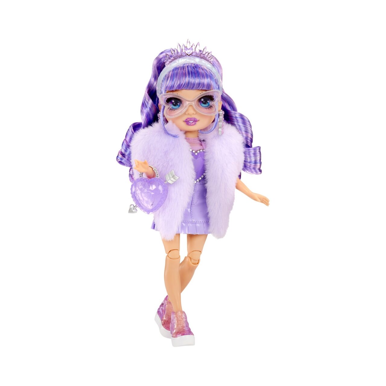 Muñeca Rainbow High Violet Cristales Creativos con Look Morado Glam y Accesorios de Diseño