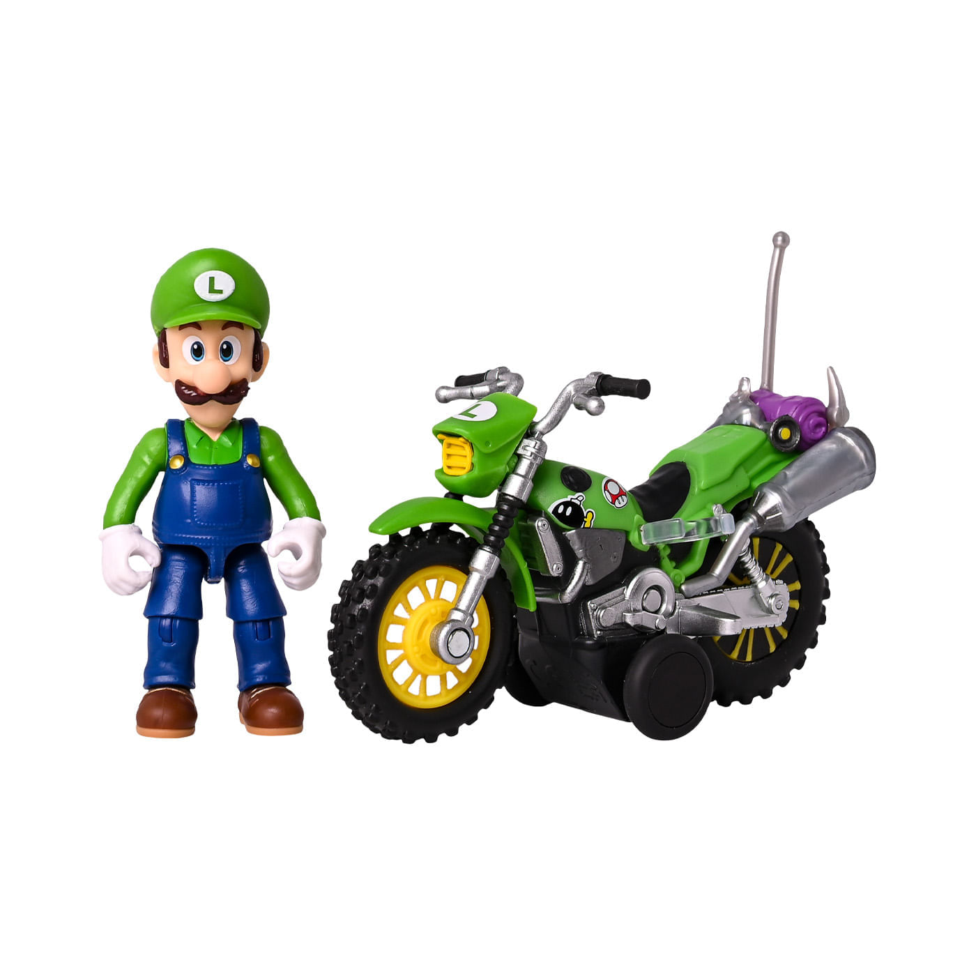 Figura Mario Bros Luigi con Moto