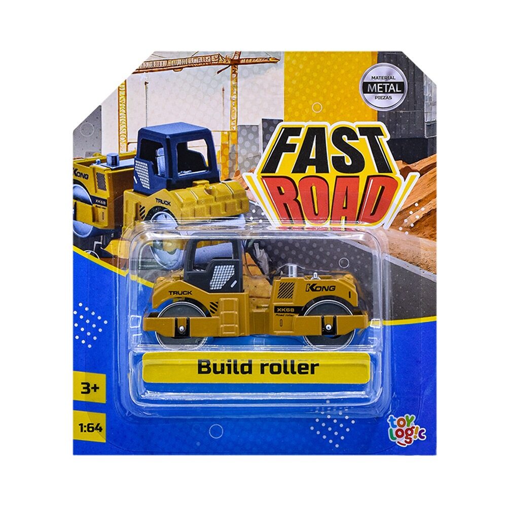 Carro Coleccionable Die Cast Amarillo Aplanadora Fast Road