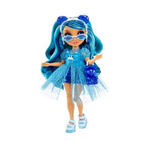Muñeca Rainbow High Skyler Cristales Creativos con Outfit Azul y Detalles de Cristal
