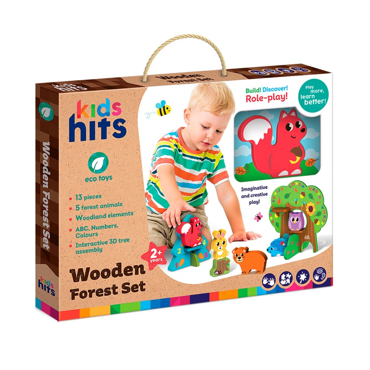 Set 13 Cubos  Bloques en Madera Bosque Kids Hits