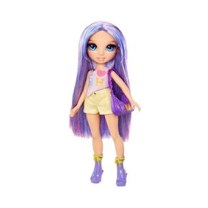 Muñeca Rainbow High Violet Fashion con Cabello Multicolor y Outfit Brillante